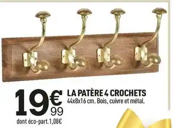 Centrakor La patère 4 crochets offre