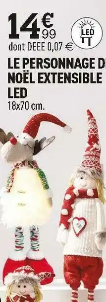 Centrakor Le personnage de noël extensible led offre