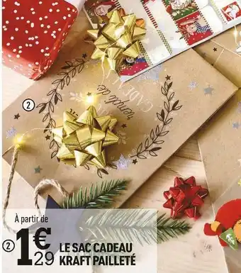 Centrakor Le sac cadeau kraft pailleté offre