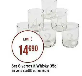 Casino Supermarchés Set 6 Verres à Whisky 35 Cl offre