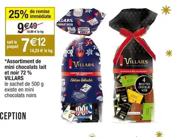 Migros Assortiment de mini chocolats lait et noir 72% VILLARS offre