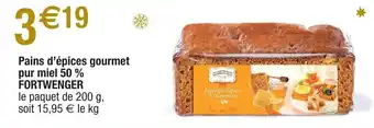 Migros Pains d'épices gourmet pur miel 50% FORTWENGER offre