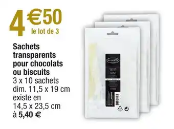 Sachets transparents pour chocolats ou biscuits