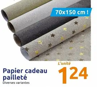 Action Papier cadeau pailleté offre