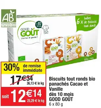 Migros Biscuits tout ronds bio panachés cacao et vanille offre