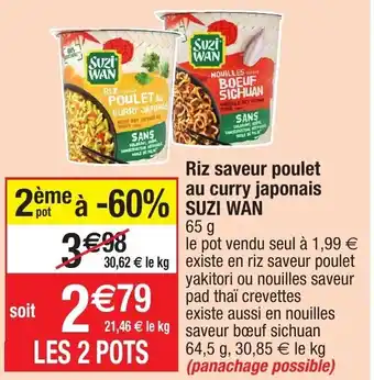 Migros Riz saveur poulet au curry japonais SUZI WAN offre