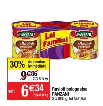 Migros Ravioli bolognaise PANZANI offre
