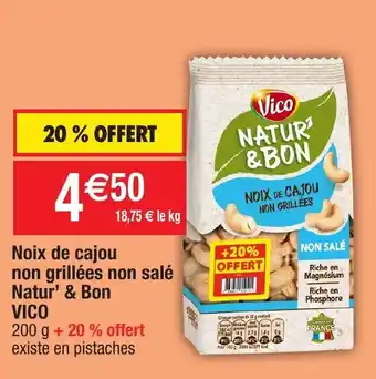 Noix de cajou non grillées non salé