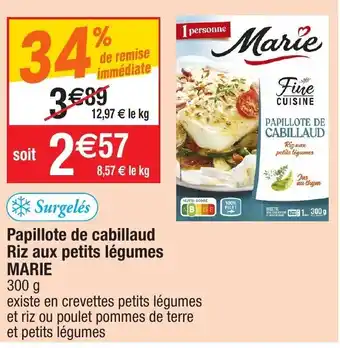 Papillote de cabillaud Riz aux petits légumes