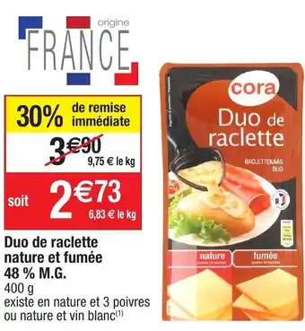 Migros Duo de raclette nature et fumée offre
