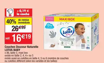 Migros Couches Douceur Naturelle Lotus Baby offre