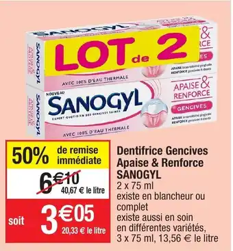Migros Dentifrice Gencives Apise & Renforce Sanogyl offre