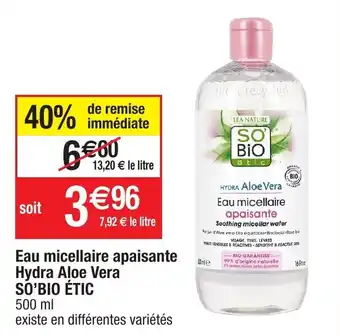Migros Eau micellaire apaisante Hydra Aloe Vera offre