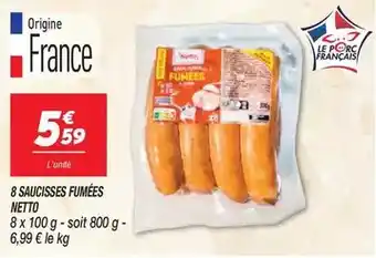 Netto Netto - 8 saucisses fumées offre