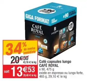 Cora x Carrefour Café Capsules Lungo offre