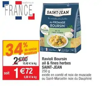 Cora x Carrefour Ravioli Boursin Ail & Fines Herbes offre