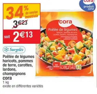 Poêlée de Légumes Haricots, Pommes de Terre, Carottes Lardons Champignons
