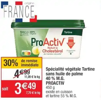 Cora x Carrefour Spécialité Végétale Tartine Sans Huile de Palme offre