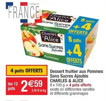 Cora x Carrefour Dessert Fruitier Aux Pommes Sans Sucres Ajoutés offre