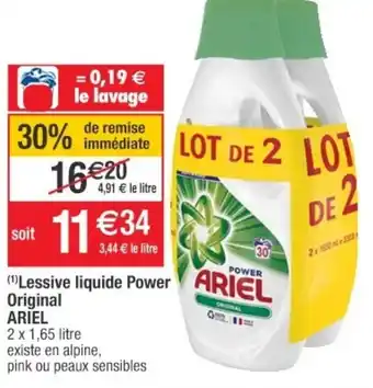 Cora x Carrefour Lessive Liquide Power Original Ariel offre
