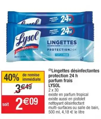 Cora Lingettes Désinfectantes Protection 24h Parfum Frais offre