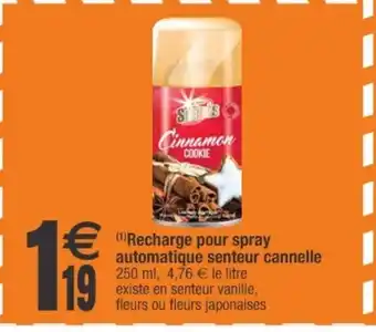 Cora x Carrefour Recharge pour spray automatique senteur cannelle offre