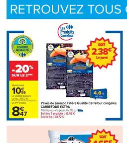 Carrefour Pavés de saumon filière qualité carrefour congelés carrefour extra offre