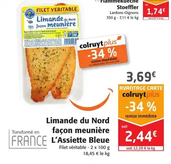 Colruyt Limande Du Nord Facon Meuniére L'Assiette Bleue offre