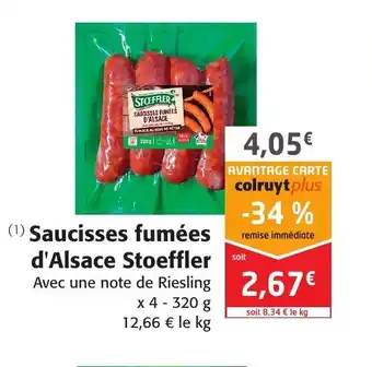 Colruyt Saucisses Fumées D'Alsace Stoeffler offre