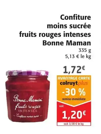 Colruyt Confiture Moins Sucrée Fruits Rouges Intenses Bonne Maman offre