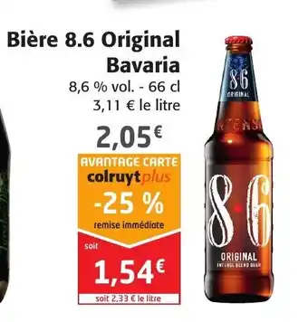 Colruyt Biére 8.6 Original Bavaria offre