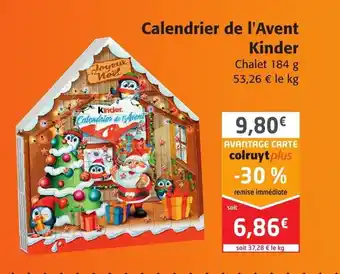 Colruyt Calendrier De L'Avent Kinder offre