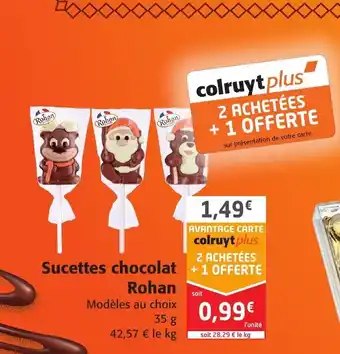 Colruyt Sucettes Chocolat Rohan offre