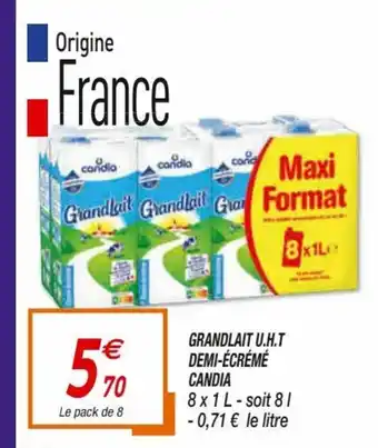 Netto Grandlait U.H.T Demi-écrémé Candia offre