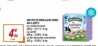 Netto Mini Pots De Créme Glacée Chunks Ben & Jerry offre