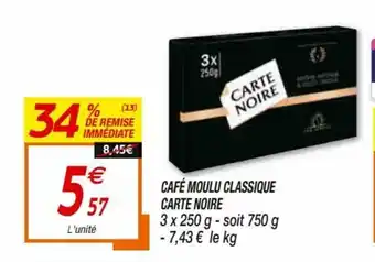 Netto Café Moulu Classique Carte Noire offre