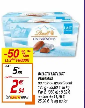 Netto Ballotin Lait Lindt Pyreneens offre