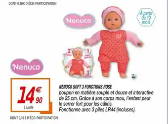 Netto Nenuco Soft 3 Fonctions Rose offre