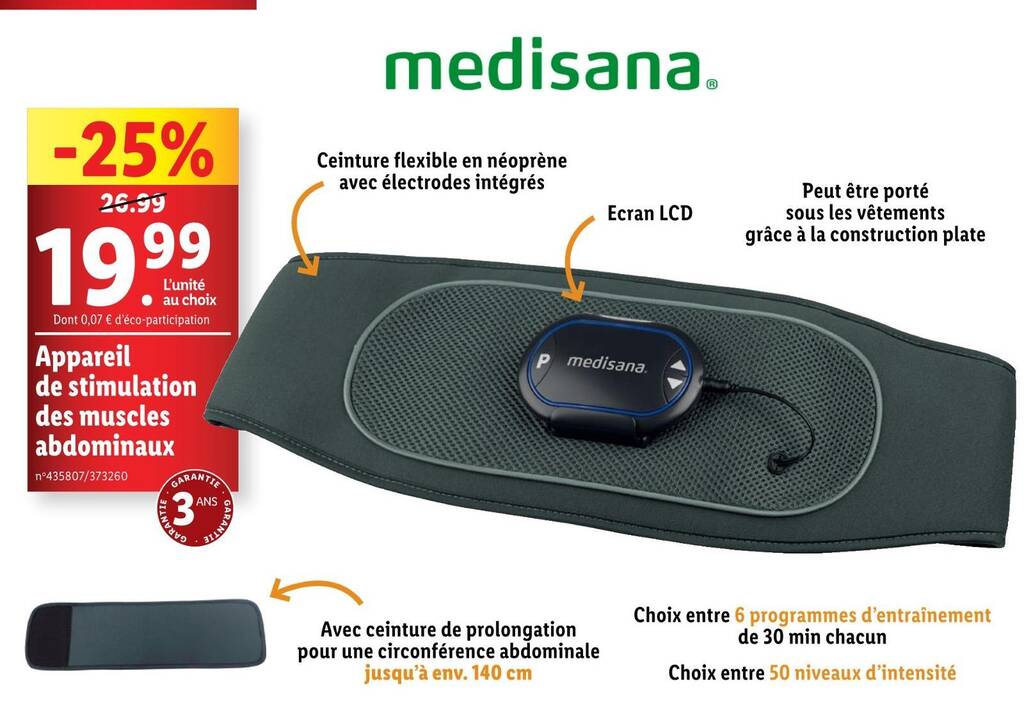 Promo medisana Appareil de stimulation des muscles abdominaux chez Lidl Valable du 05 11 2024 Valable jusqu au 12 11 2024