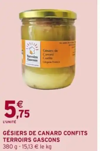 Intermarché TERROIRS GASCONS Gésiers de canard confits offre