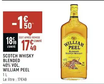 William peel scotch whisky blended 40% vol.