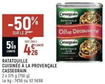 Cassegrain ratatouille cuisinée à la provençale