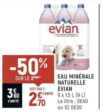 Spar Evian eau minérale naturelle offre