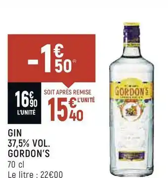 Spar Gordon’s gin 37,5% vol. offre