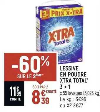 Spar X-tra lessive en poudre total* offre
