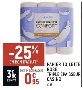 Spar Casino papier toilette rose triple épaisseur offre