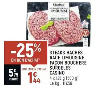 Spar Casino steaks hachés race limousine façon bouchère surgelés offre