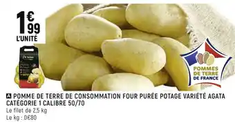 Spar Pomme de terre de consommation four purée potage variété agata offre