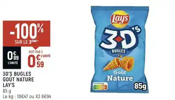 Petit Casino Lay’s 3d’s bugles goût nature offre