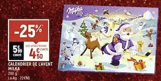 Spar Milka calendrier de l’avent offre